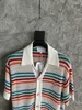 High quality mens shirt fashion stripe design comfortable stretch cotton knit shirt US size luxury designer shirt