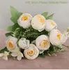 Dekorative Blumen, 1 Blumenstrauß, 12 Köpfe, Seide, künstliche Rose, gepresste getrocknete Pflanzen für Hochzeit, Zuhause, Herbst, Party, Tischdekoration, Blume