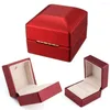 Sacchetti per gioielli Fashion Luxury Cherry Polish Diamond Ring Box con LED Light Engagement Wedding