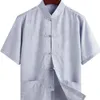 Ethnic Clothing Tang Suit Traditional Chinese Men's Stand-up Collar Cotton Linen Shirt And Trousers Male Hanfu Pocket Tai Chi