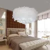 Pendant Lamps Remote Control Girls Room Cute Crystal Lamp LED Korean Feather Combined With Features