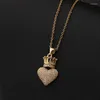 Pendant Necklaces Fashion Love Crown Copper Chain Necklace Engagement For Women Jewelry Accessories Birthday Anniversary Gift