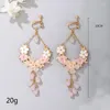 Boucles d'oreilles pendantes goutte Antique petit motif de fleur de pêcher longue Super fée classique pour les femmes gland merveilleux bijoux dix