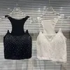 Women's Tanks 2023 Summer Women's Y2K Top Girl Gradient Rhinestone Beaded Invisible Shoulder Strap Chest Pad Camisole Tops