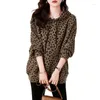 Women's Hoodies Leopard Print Hooded Hoodie Pullover Fashion Ladies Spring Autumn Coat Loose Casual Women's Jacket Female Overcoat Tops