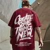 Herr t-shirts Skapa något brevtryck t-shirts män sommar avslappnad kort ärm o-hals tshirt man y2k streetwear tee skjortor homme 230619