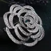 Broches Zlxgirl métal cubique Zircon fleur bijoux pour femmes mariée de Guangdong cuivre Hijab accessoire pendentif broches