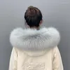 Scarves 2023 Faux Raccoon Fur Collar Winter Women Scarf Jackets Hood Decor Shawl Multicolor Men Coat F037