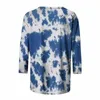 Blusas femininas camisas de manga 3/4 para mulheres gola redonda linda estampa floral camisetas femininas ativas tops femininos ajuste solto elastano longo