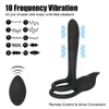 Massager with Clitoris Vibrators Strap on Penis Ring for Men Cock Extender Enlargement Women Vaginal Anal Plug Cordless Couples