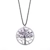 Colar boêmio pedra natural cascalho árvore da vida pingente colar de cristal jóias femininas acessórios