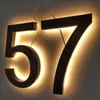 Autre décor à la maison en métal 3D Led numéros de maison lumière extérieure étanche maison el plaques de porte en acier inoxydable lettre lumineuse signe numéro d'adresse 230617