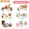 Kitchens Play Food Dollhouse Miniature Accessories 1/12 Forest Family Home Furniture Collection Set Kitchen Cooking Pots For Children Girls Gift 230617