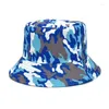 Bérets Fashion Camouflage double face panama seau chapeau unisexe bob cap hip hop gorros plage solaire pêchez les hommes