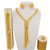 Collana Orecchini Set Dubai Gioielli da sposa Festa nuziale Fiore Collares Bracciale Anello Gioielli da donna di moda africana