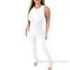 2023 New Summer Women Bodycon Jumpsuits Yoga Outfits Bodysuit Designer Solid Sexy Sleeveless Rompers Zipper Slim High Waist Bodysuits