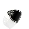 Bagues de grappe à la mode bague noire pour hommes Vintage sculpté Hombre Hiphop Rock unique mâle accessoires cadeau petit ami mari