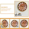 벽시계 모방 목재 곡물 시계 홈 현대 장식 북유럽 스타일 교실 어린이 교수형 독특한 디지털