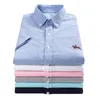 Chemises décontractées pour hommes Chemises pour hommes à manches courtes Oxford 100% coton sans poche Broderie de cheval Chemise décontractée pour hommes Chemise boutonnée à manches courtes 6XL 230619