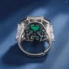 Cluster Ringen Vinregem 8 12MM Lab Gemaakt Sapphire Emerald Aquamarijn Edelsteen Vintage Ring Voor Vrouwen Bruiloft Engagement Fijne Sieraden Geschenken