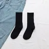 Men's Socks 2 Pairs Men Cotton Solid Color Harajuku High Tube Business Mens Standard White Black Drop Ship Gifts For Man Soks