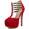 Lady Sandals Heels Fish Mouth Waterproof Platform Summer High-heeled Sandals Women's 45 Color-blocking Large Shoes