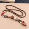 Hänge halsband vintage nepal halsband bodhi buddhist mala trä pärla handgjorda etniska smycken lycklig gåva
