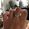 Klusterringar vintage hand snidade svamp för kvinnor män delikat silver färg boho blomma ring förlovningsfest smycken smycken