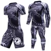 Outros Artigos Esportivos Homens T-shirts de ginástica Calças Boxe Muay Thai Shorts Rashguard MMA kickboxing Conjuntos Fitness Sport Jerseys Fatos Jiu Jitsu Bjj T-shirt 230617