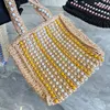 Woody tote onderarm prad bags Straw Womens heren canvas Shop mode handtas luxe Designer driehoek toilettas Schoudertas Cross Body pochette Raffia Clutch Bags