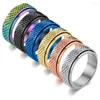 Anéis cluster fashion 6mm dragon skin spinner anel ansiedade anel para mulheres homens rotatable anti stress fidget casal jóias presente