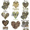 Sying Notions Tools Leopard Heart Iron Ones For Clothing Letters Love Design Women Diy Heat Transfer Stickers Clothes Tshirt Ther Dheuj