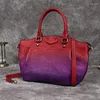 Sacos de noite 2023 estilo chinês retrô couro pintado à mão bolsa feminina grande capacidade bolsa de mão gradiente cor bolsa feminina mamãe compras