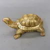 Decorative Objects Figurines Brass Feng Shui Turtle Tortoise Statue Lucky Animal Sculpture for Longevity Office Decoration Figurine Gift Study ornament 230617
