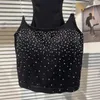 Women's Tanks 2023 Summer Women's Y2K Top Girl Gradient Rhinestone Beaded Invisible Shoulder Strap Chest Pad Camisole Tops