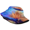 Bérets Color Burst Peinture par Carrie Lacey Boerio Print Bucket Hats Sun Cap Blue Orange Original Abstract