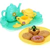 Cuisines Play Food Pretend Play Tea Party Set pour petites filles Service à thé en plastique Mini cuisine Tea Party Set de cuisine Thé Desserts Cadeaux pour filles garçons 230617