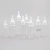 収納ボトル5pcs 40ml 50ml 60ml 70ml 75ml 80ml 120ml空のプラスチック接着剤ボトルスクイーズ液体オイルドロッパーとねじ式蓋付き