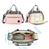 CRIB NETTING DIAPER Bag Nursing Mummy Maternity Nappy Pink Grey Large Capacity Baby Travel Ryggsäck för vård 230619