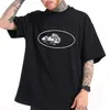 Camiseta masculina de grife masculina verão gola redonda feminina manga curta Alcatraz estampada em letras camisas de algodão tops colete Corteizs roupas de rua oes