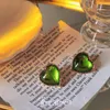 Dangle Earrings Sen Department 925 Sterling Silver Needle Love Emerald Stud Women's Party Fashion Trend