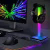 Fones de ouvido RGBIC Headset Stand Dreamcolor Lights com Type-c USB Ports Headphone Holder for TV Desktop Gamers Gaming PC Accessories Desk