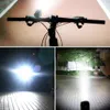 Cykelbelysningsinduktion Bicycle Front Light 5 -lägen USB -laddningsbar smart strålkastare med 120dB Horn LED Cycling ficklampa 230619