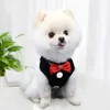 Dog Collars Leashes Elegant Bow Necktie Traction Rope Christmas Pet Harness for Small Medium Dogs Cat Chest Strap Accessories 230619