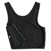 Women's Shapers Casual Breathable Buckle Short Chest Breast Binder Vest Tops Underwear Tank Bandage Side Hook