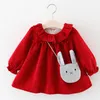 Flickaklänningar Baby Girls Princess Dress 2023 Autumn Children A-line långärmad för barn söta kläder 6-24m