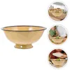 Servis uppsättningar Emaljskål Creative Ramen Bowls Isolated Kitchen Cookie Tray Big Soup Retro Köksvaror Mat sallad Travel Ceramic Decor