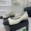 Couro legítimo feminino Sapatilhas de balé causais pérola salto baixo sapatos de grife de lazer outono sapatos femininos bico redondo mocassins zapatillas mujer