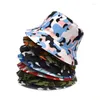 Bérets Fashion Camouflage double face panama seau chapeau unisexe bob cap hip hop gorros plage solaire pêchez les hommes