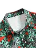 Heren Casual Shirts Zomer Groene Tropische Print Voor Mannen 2023 Merk Korte Mouw Button Down Hawaiian Shirt Feest Vakantie Kleding